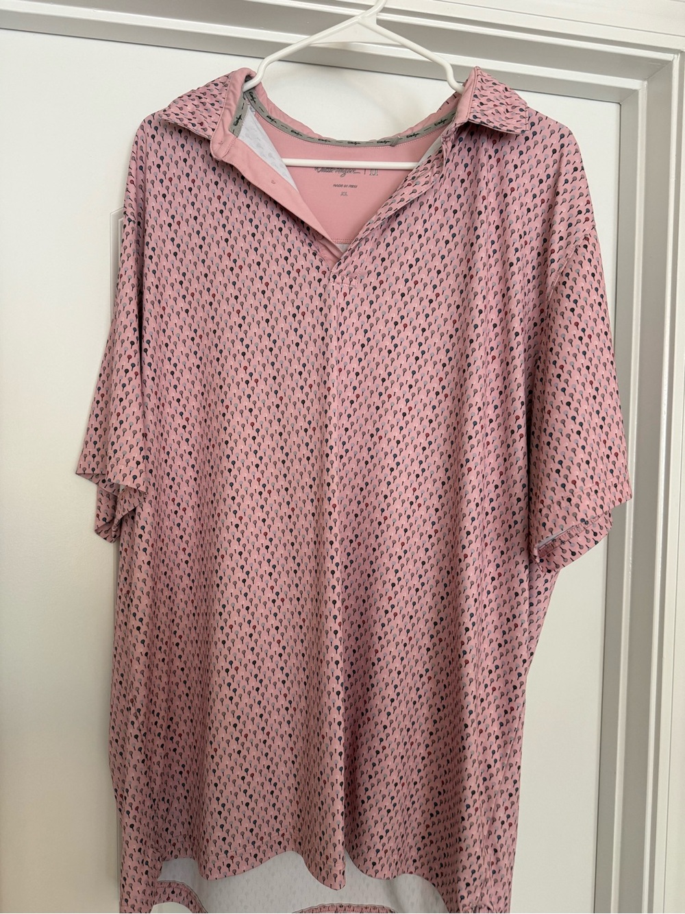 Walter Hagen Pink Micro-Pattern Golf Polo